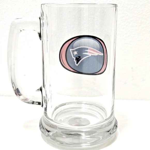 NFL New England Patriots Team Beer Stein Glass Mug - Picture 4 of 14